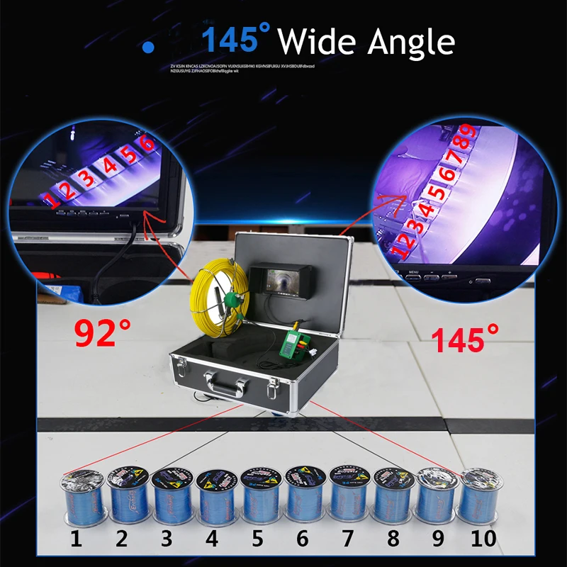 Pipe Pipeline Inspection Camera, 7inch 1000TVL DVR Recorder Drain sewer Industrial Endoscope Waterproof IP68 Snake Video System