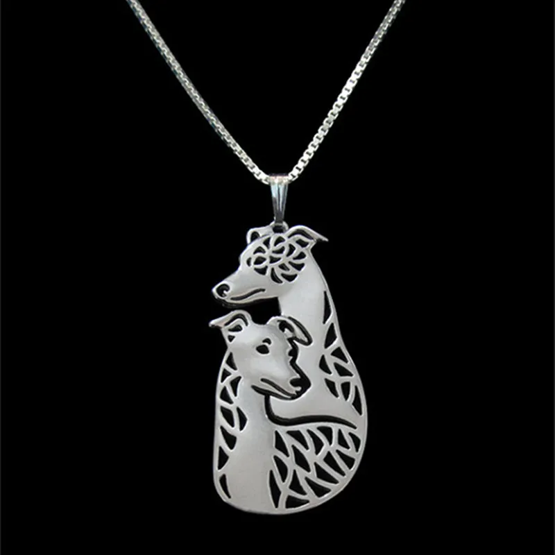 Воротник Whippet de los pares 3D вырезанный del perro perrito amante colgante Memorial collares y colgantes navidad regalo |