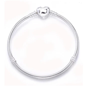

Ajax 100% 925 Silver Snake Chain Clip Clasp Bead Charm Bracelet Fit Women Bracelet Bead Charms DIY Jewelry