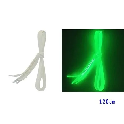 1 пара светящиеся шнурки Светоотражающие спортивные парусиновые плоские шнурки для обуви светится в темноте светильник цвет флуоресцентные шнурки 80 см-160 см - Цвет: 11