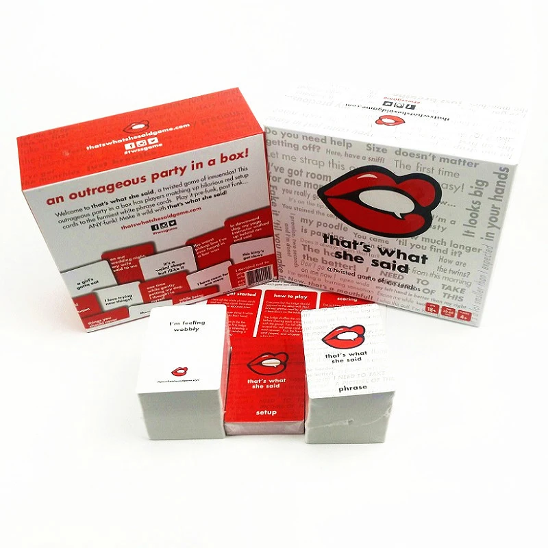 Family Funny Entertainment Paper Card Game Party Gifts That's What She Said Desktop Game Card Adults kids Gathering