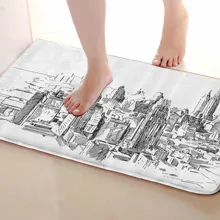 Городской стиль коврик для ванной комнаты, смешной Противоскользящий коврик для ванной, занавески для душа s аксессуары, соответствующие вашей душевой занавеске