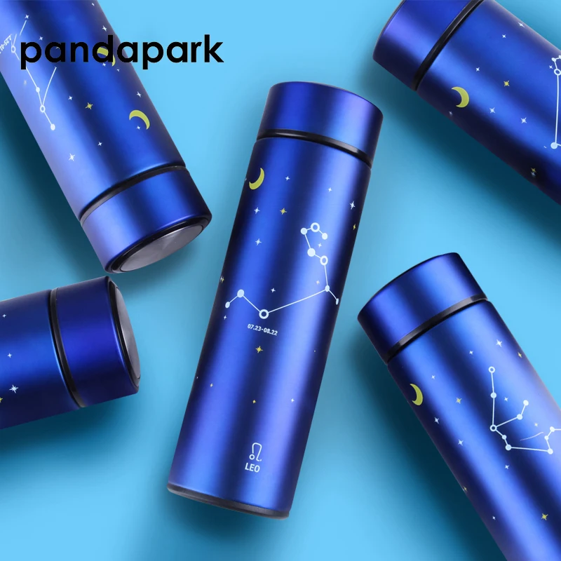 Pandapark Zodiac, 450 мл, Синий Термос, стакан из нержавеющей стали, автомобильная вакуумная колба, Офисная кофейная кружка, автомобильная бутылка, термосы, OP-008