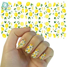 Rocooart K5693 переводная Фольга для ногтей художественная наклейка Свежий зеленый лимон лист Наклейки для декора маникюра Фольга для обертывания наклейки для ногтей