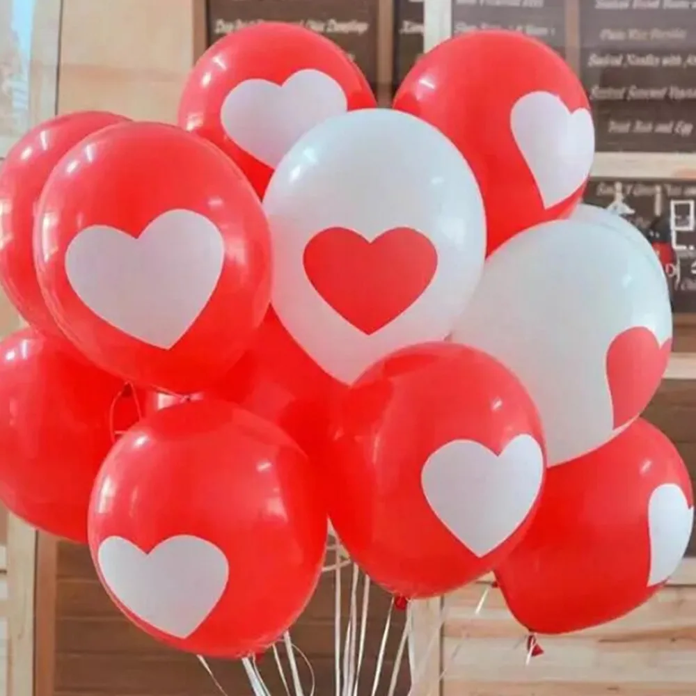 

12 Inch 10pcs/lot Heart Balloons For Couples Heart Printed Balloon Baloon Decoracion De Cumpleanos Wedding Party Decor