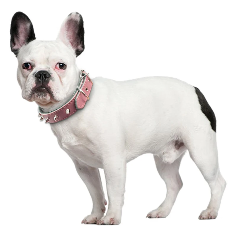 Fashion PU Leather Pet Dog Collar For Small Medium Dogs Rivet Decorative Adjustable Puppy Cat Dog Collars Chihuahua Pet Supplies
