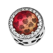 925 пробы серебряные Сияющие Шарм в виде сердец бусины для изготовления ювелирных изделий Подходит Pandora талисманы браслет женские бусы kralen