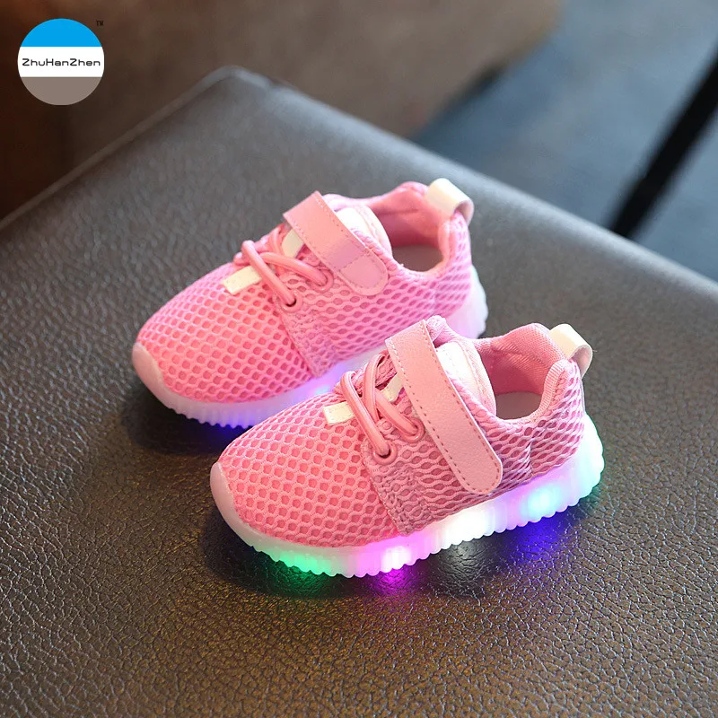 Детская повседневная спортивная обувь с мягкой подошвой, модный светодиодный светильник, светящаяся обувь для маленьких мальчиков и девочек 1-5 лет