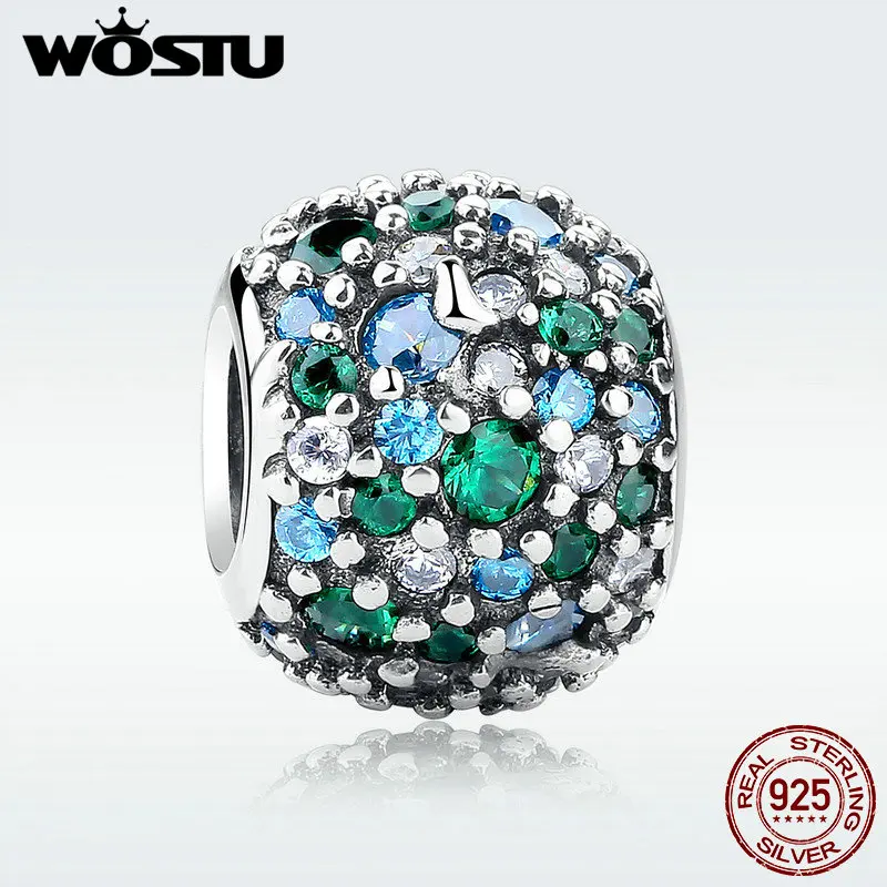

Genuine 925 Sterling Silver Ocean Mosaic Charm Beads Fit Original WST Bracelet Necklace Authentic Jewelry Gift SDPS134