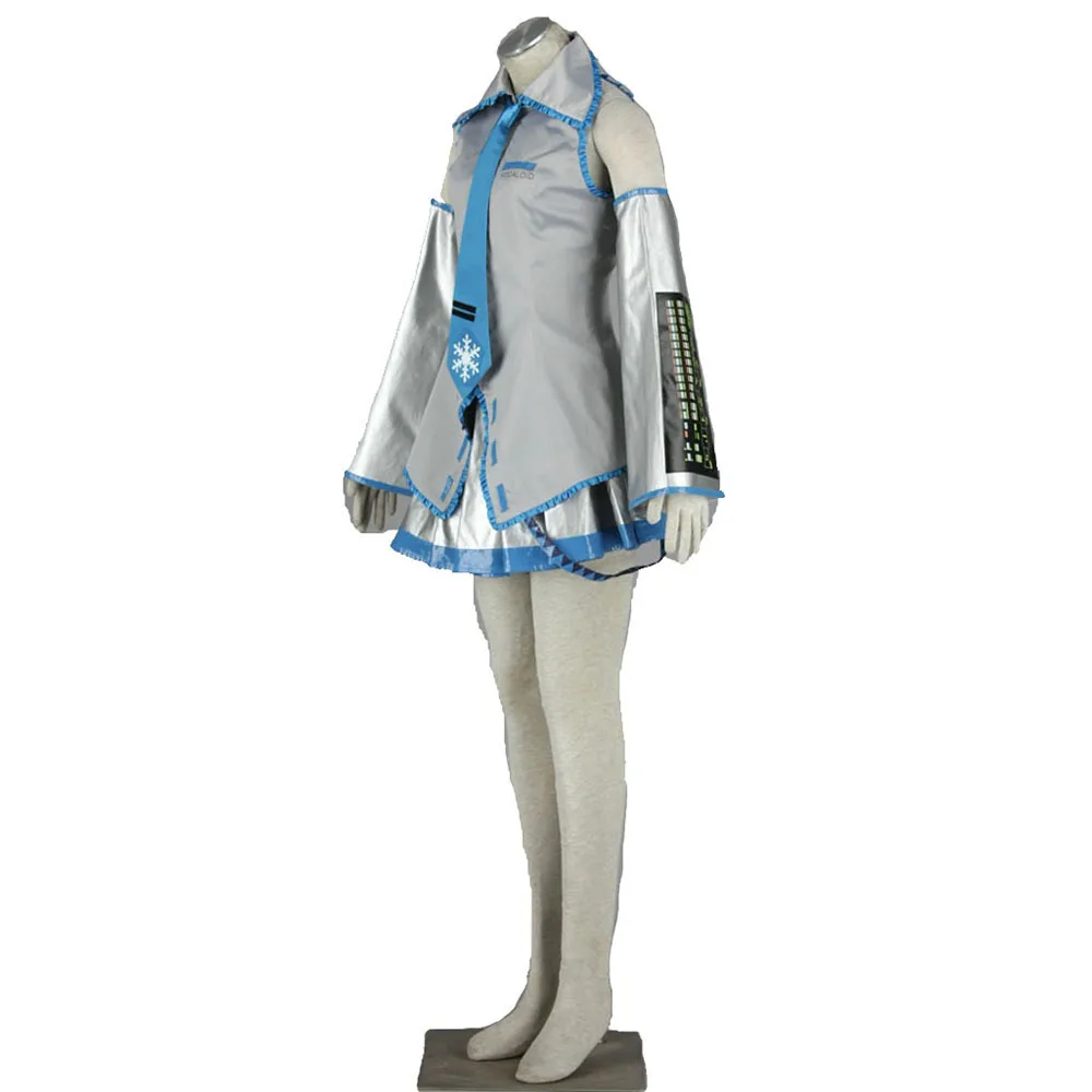 1:1 Quality Girl's Cotton Miku Anime Cartoon Cosplay SNOW MIKU Dress Halloween Sexy Gray Sleeveless Costume Hot Sale YM169238 |