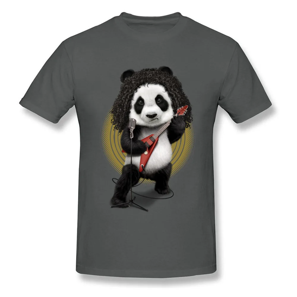 PANDA ROCKER 2017 Student Graphic Cool Tops Shirts Crewneck VALENTINE DAY Pure Cotton T-Shirt Unique Short Sleeve Clothing Shirt PANDA ROCKER 2017 carbon