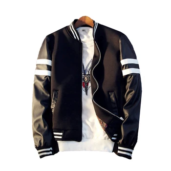 

Strip Slim Bomber Jacket Men Overcoat Casual Varsity Baseball Jacket Pilot College Hiphop Mens Jackets Plus Size Clothing 5J017