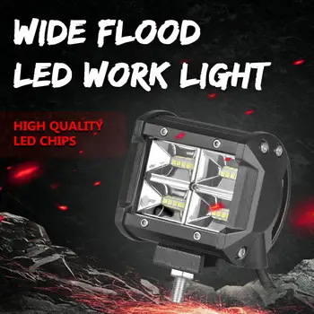 

2 pcs 4 inch 48W Flood Led Work Light Bar 12V 24V DRL Fog For UAZ Offroad Rampe Niva 4x4 Truck Car Jeep Ford Boat ATV Motorcycle