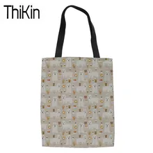 THIKIN женские сумки для покупок белый, высокогорный терьер собака печать сумки на плечо женские сверхмощные сумки для шоппинга женственный Sac A Dos