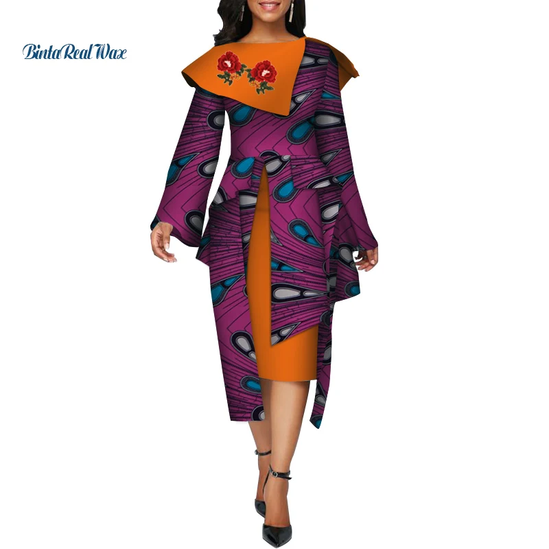 Новые африканские платья для женщин Базен Riche Анкара принт вечерние платья с аппликацией Дашики африканская одежда, платья WY3910 - Цвет: 21