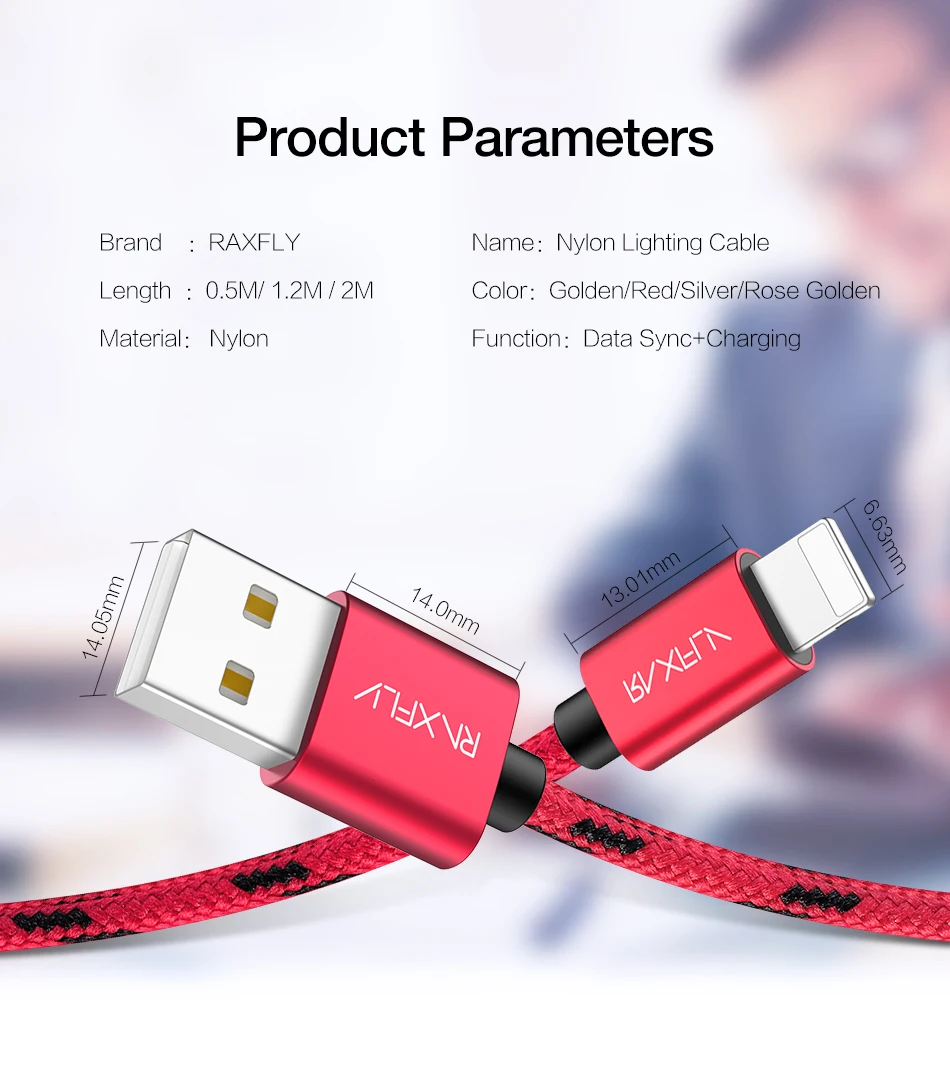 RAXFLY Lightning Кабель USB зарядное устройство нейлоновый USB-кабель для iPhone XS Max телефон зарядки провода для iPhone X 8 плюс 6 S синхронизации S данных шнур провод для зарядки айфона шнур для зарядки телефона