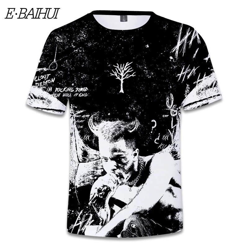 E-BAIHUI xxxtentacion Print 3D T Shirt Men Summer Fashion Hip Hop rap revenge T-Shirt Male fitness Tshirts Mens Clothing FT01