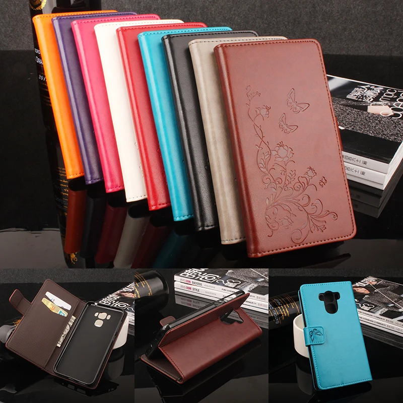 

HongBaiwei Brand Luxury Wallet Leather Case for Asus Zonfone 3 Max ZC553KL 3D Print Flower Butterfly Flip Stand Phone Bag