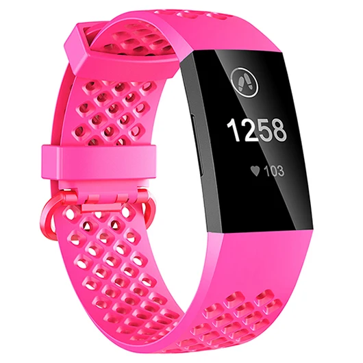 Baaletc For Fitbit Charge 3 TPU SmartWatch Band Bracelet Charge 3 Wrist Strap Replacement Sport Band For Fitbit Charge3 - Цвет: Hot pink