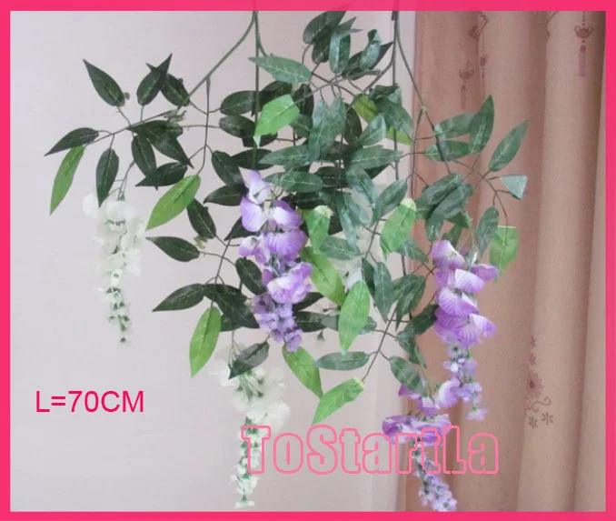 Искусственная Глициния цветочный/искусственный цветок/цветок decration/Шелковый цветок bean цветок для украшения гостиной(70 см - Цвет: mix