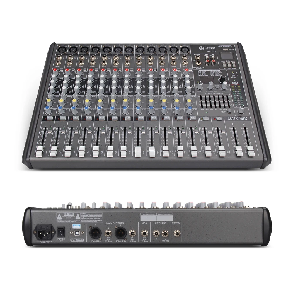 Debra Audio PRO 12 каналов с 256 DSP звуковые эффекты Bluetooth студийный микшер аудио DJ звуковой