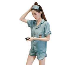 7008, Элегантная атласная Женская пижама, плюс размер, одежда для сна, Пижама, Ropa, внутреннее белье, платье, Camisa Dormir, одежда для сна