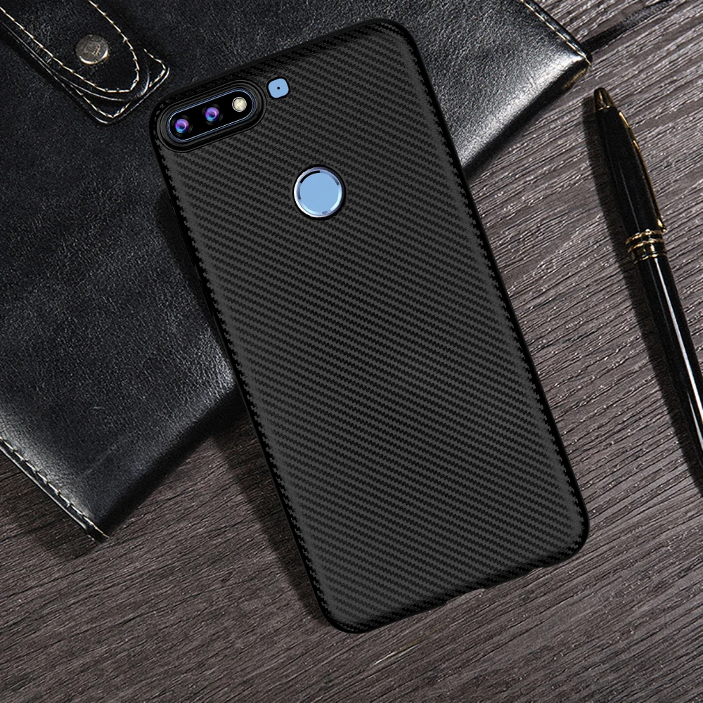 

For Huawei Honor 8X 7C 7A 6C Pro 7S 7X 6A 6X 5C Carbon Fiber Slim Soft TPU Case For Honor 10 9 8 7 Lite 6 7 C A X Pro Cover Case