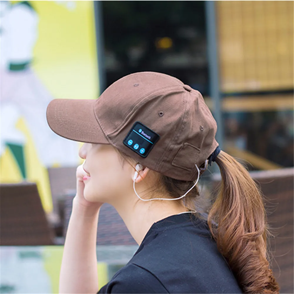 Оригинальная Беспроводная bluetooth гарнитура шапка для прослушивания музыки