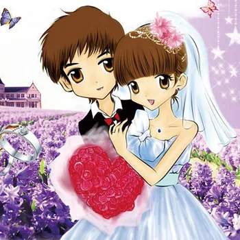 

DIY 5D Sale Diamond Embroidery, Diamond Mosaic, Lovers In Dress With Rose, Ring, Wedding, Full, Diamond Painting, Cross Stitch