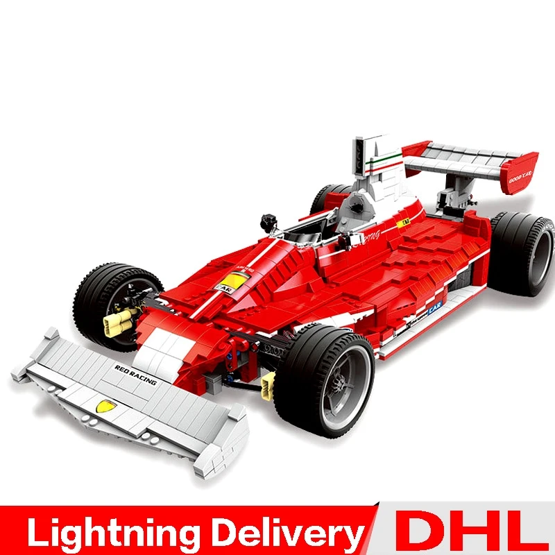 

In Stock XINGBAO 03023 The Red Power Racing Car Set Building Blocks Bricks Educational lelying Toys As Christmas Gifts for Kids