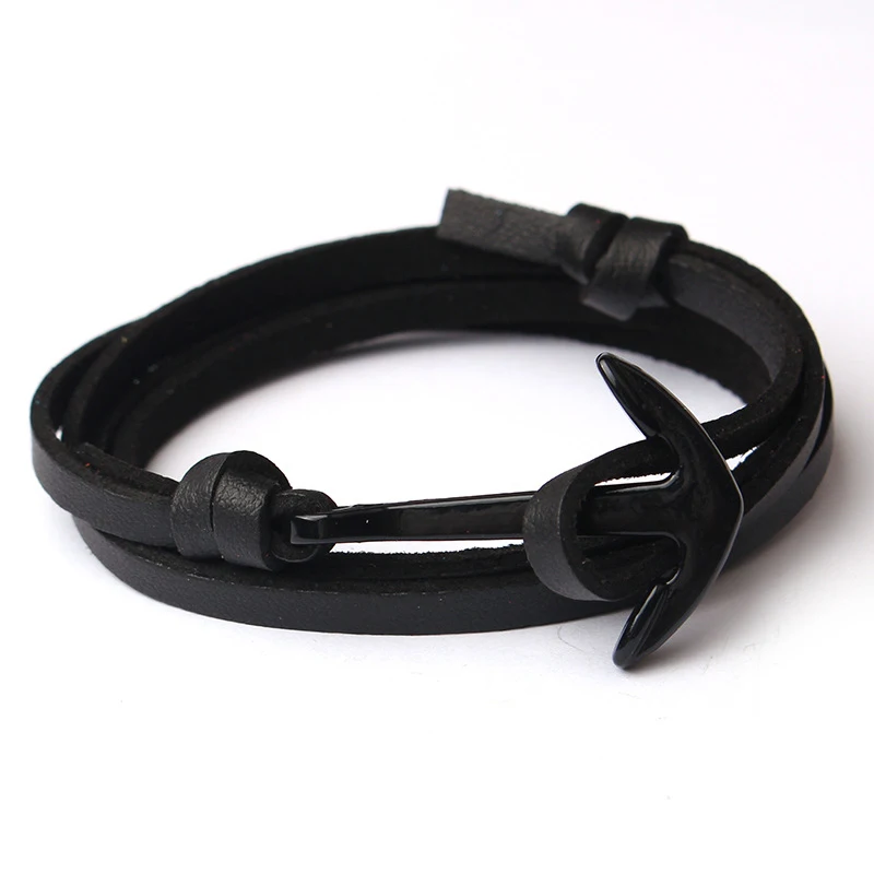 NIUYITID Leather Bracelet Men Jewelry Fashion Anchor Bracelet & Bangle Female Women Braclet pulseira de couro masculina (3)