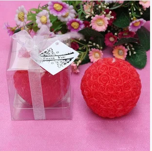 Горячая 4 шт Высококачественный Романтический идеальный свадебный розовый шар из цветков розы Свеча Свадьба для подарка - Цвет: red