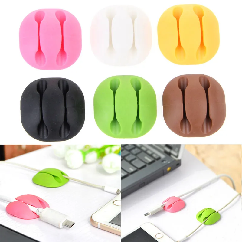 

CHUNGHOPNew Hottest 2Pcs TPR Earphone Cable Winder Organizer Holder P Wire Fixing Device Two Clips