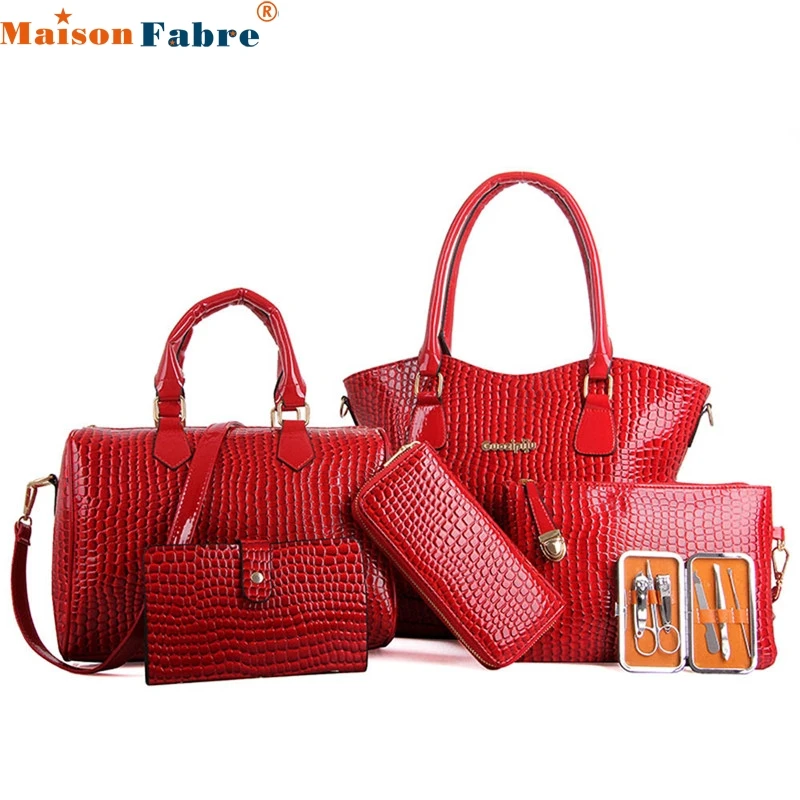 Women Six font b Set b font Fashion font b Handbag b font Shoulder Bags Six