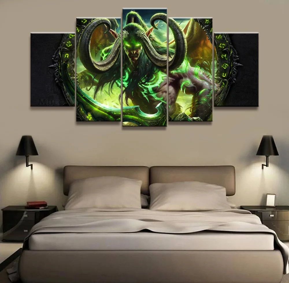 5 шт. холст с принтом игра Warcraft Illidan Stormrage DOTA 2 постер украшение настенное искусство