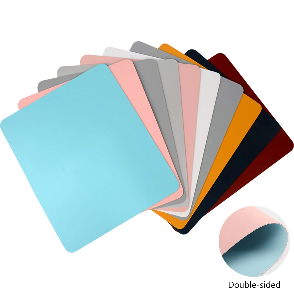 

1PC Mouse Pad Hot 10 COLORS Anti-Slip Laptop PC Mice Pad Mat For Optical Laser Mouse Double-sided Leather Gaming Mouse Pad