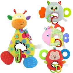 Для новорожденных животных мягкие погремушки Прорезыватель Висячие Bell плюшевые Bebe игрушки
