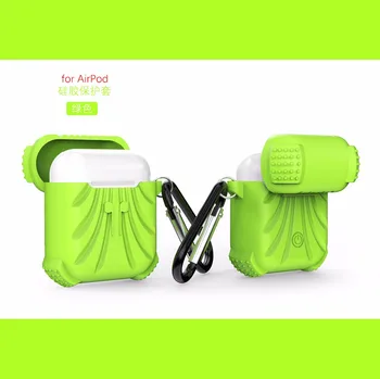 

100pcs/lot Square Silicone+Metal Earphone housing cover case For AirPods pouch cover case for Apple Airpods Charging Box shell