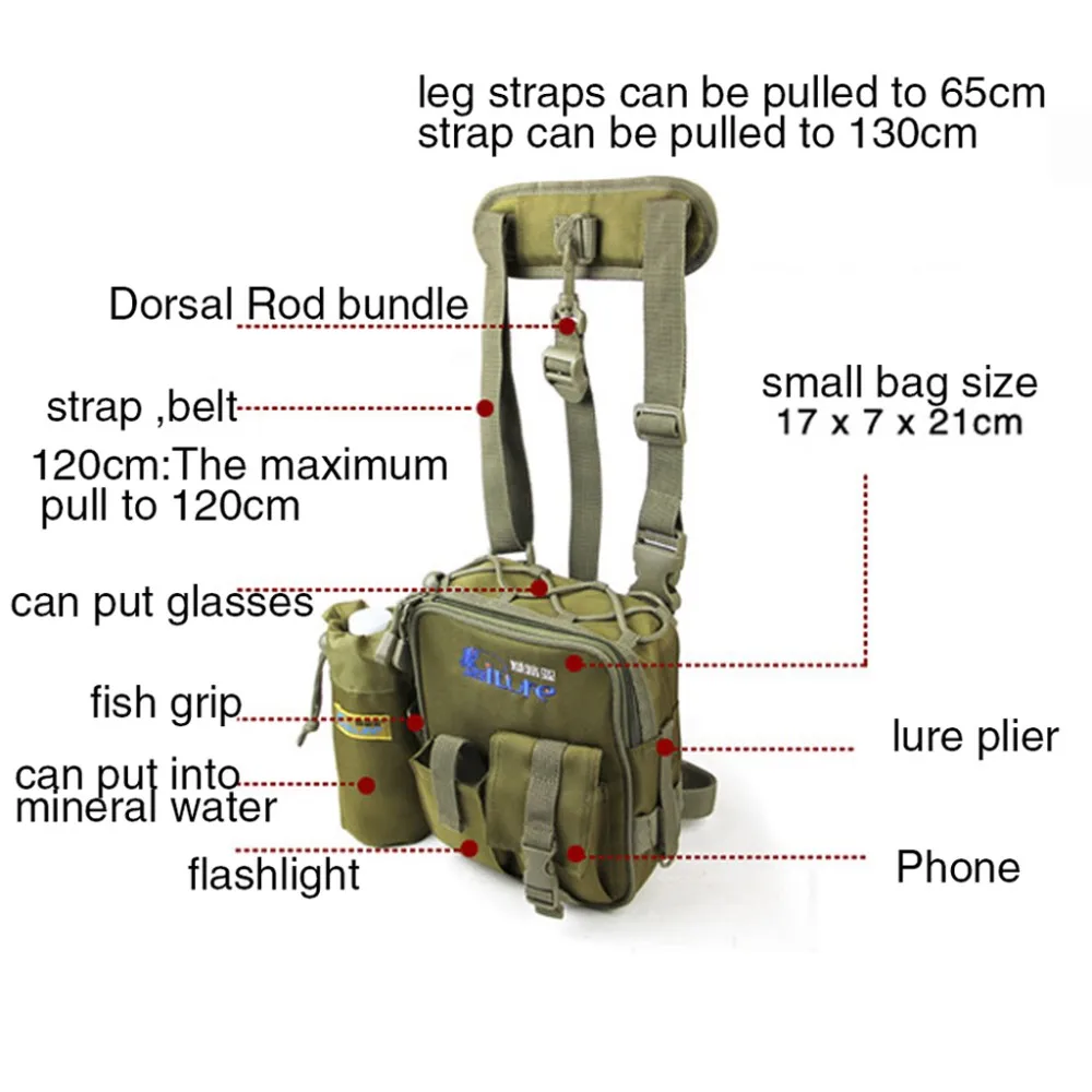 Тактическая поясная сумка iLure, многофункциональная, 17*7*21 см, водонепроницаемая, для рыбалки, наплечная сумка, сумка для удочки, Bolsos De Pescar