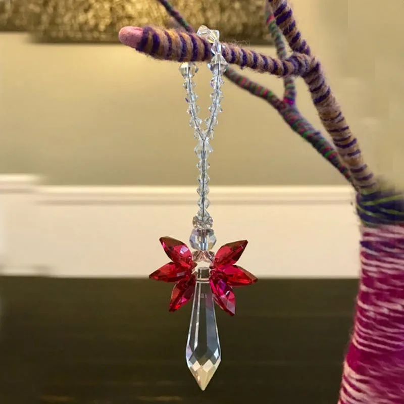 1PCS Crystal Suncatcher Hanging Angel Crystal Prisms Sun Catchers Pendant Healing Ornament Decor Gift For Home Decoration