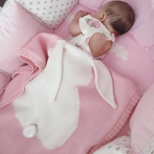 gray pink baby blankets