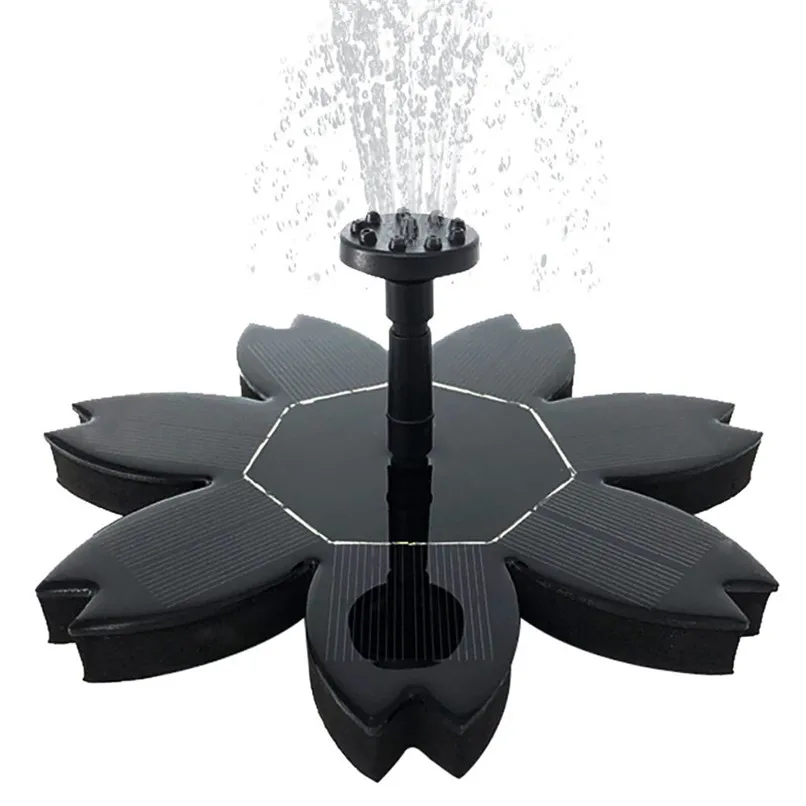 Seven-leaf shaped Solar Power Pump Bird Bath Fountain Water Floating Pond Garden Patio Decor Garden Patio Decoration #4P08 (3)