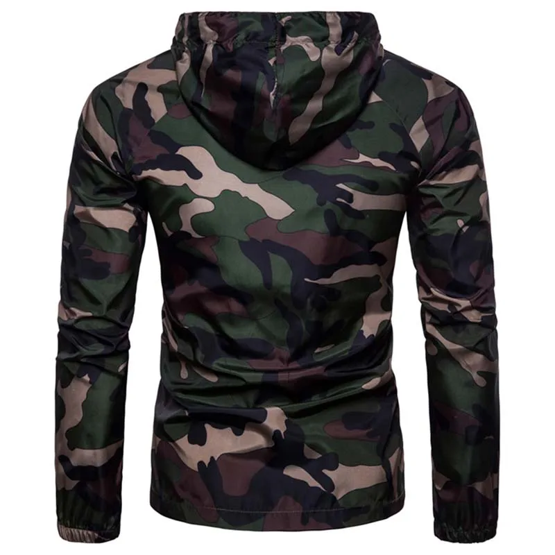 Men Camouflage Jackets Autumn Casual Hoodie Thin Military Tactical Jacket Waterproof Windproof Coat Hooded Camo Army Outwear