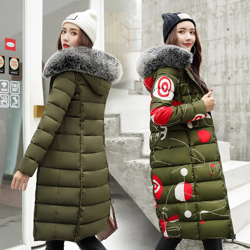 Двухсторонняя зимняя женская куртка с меховым воротником и капюшоном, Женское пальто, длинная парка, высокое качество, женские парки - Цвет: Армейский зеленый