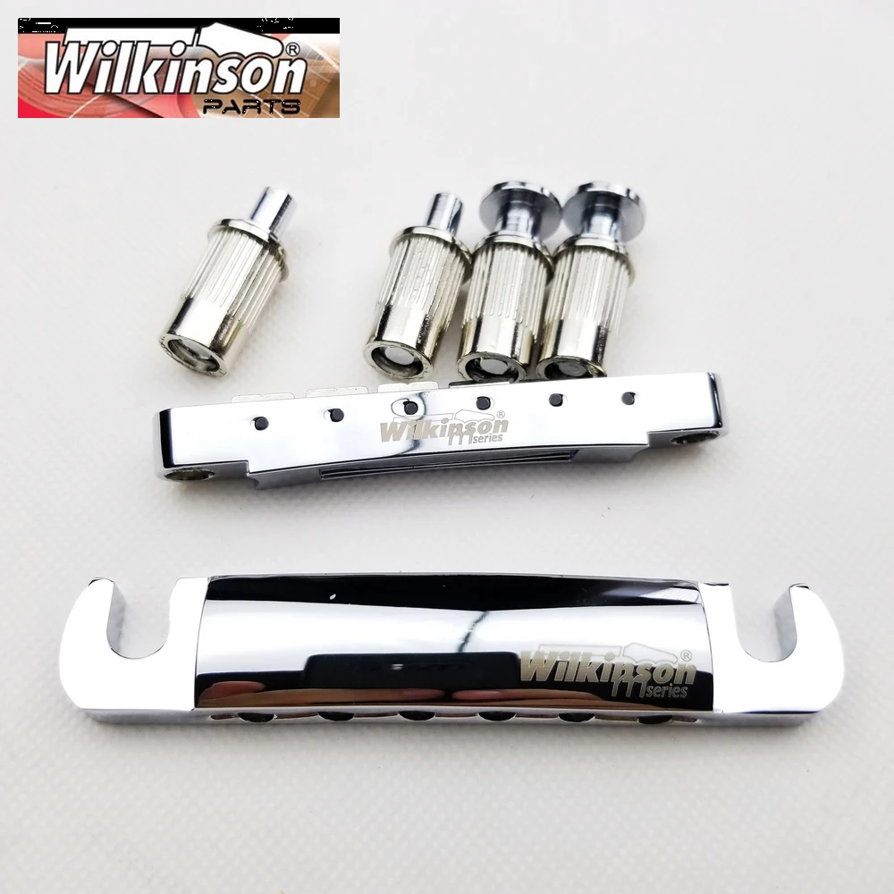 Оригинальный Электрический гитарный мост wilkinon Chrome Silver Tune O Matic для LP SG Guitar WOGT1 | Детали и аксессуары для гитар -33003088763
