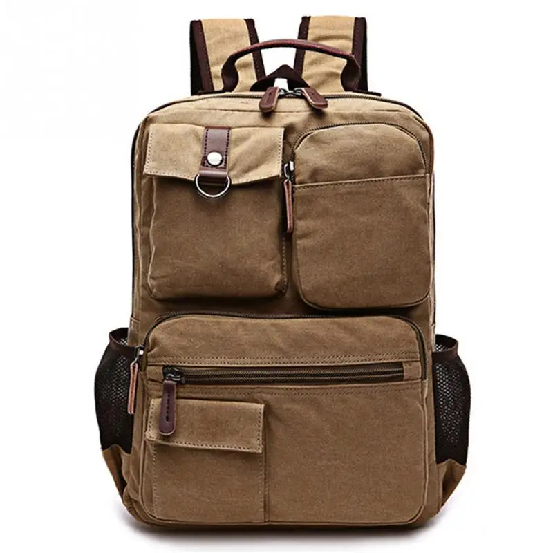 

Vintage Canvas Backpack Men Large Capacity Laptop Backpack Multi Pockets Travel Rucksack Mochila Durable Bag