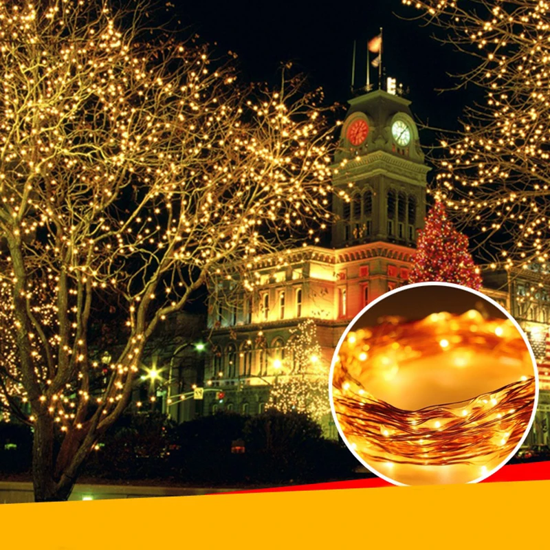 

Solar Powered String Lights 20M 200 Leds Copper Silver Wire Lamp Fairy Garland Christmas Holiday Garden Decoration Lighting