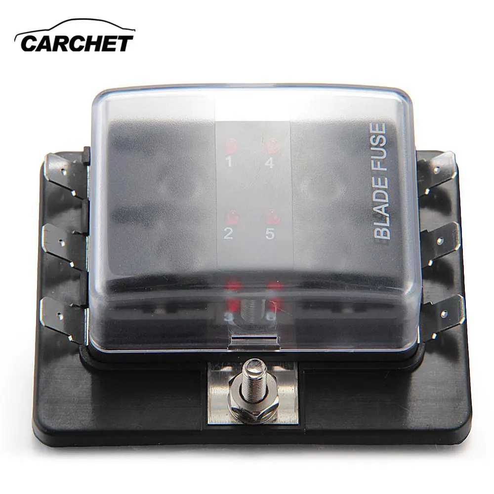CARCHET 6 Way Blade 12V Fuse Box Holder Positive Bus in LED Warning Kit Circuit Car Boat Marine Automotive Blade Fuse Box Holder-in Fuses from Automobiles ...