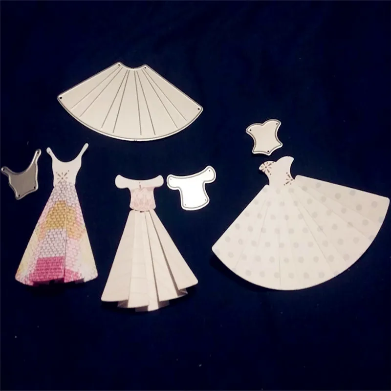 Платье принцессы, металлический прорезной трафарет для окраски для DIY Скрапбукинг фото альбом, тиснение бумажных карт, декоративные поделки
