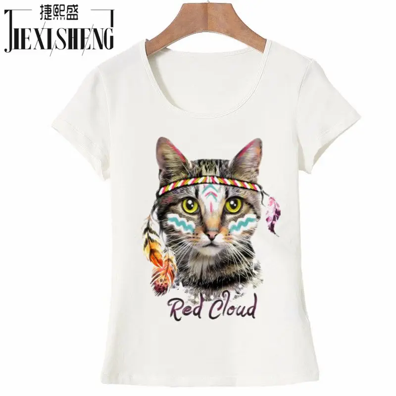 Novelty red cloud Cute funny cat Printed t shirt women 100% cotton Short sleeve big size tshirt fashion casual Brand tops tees